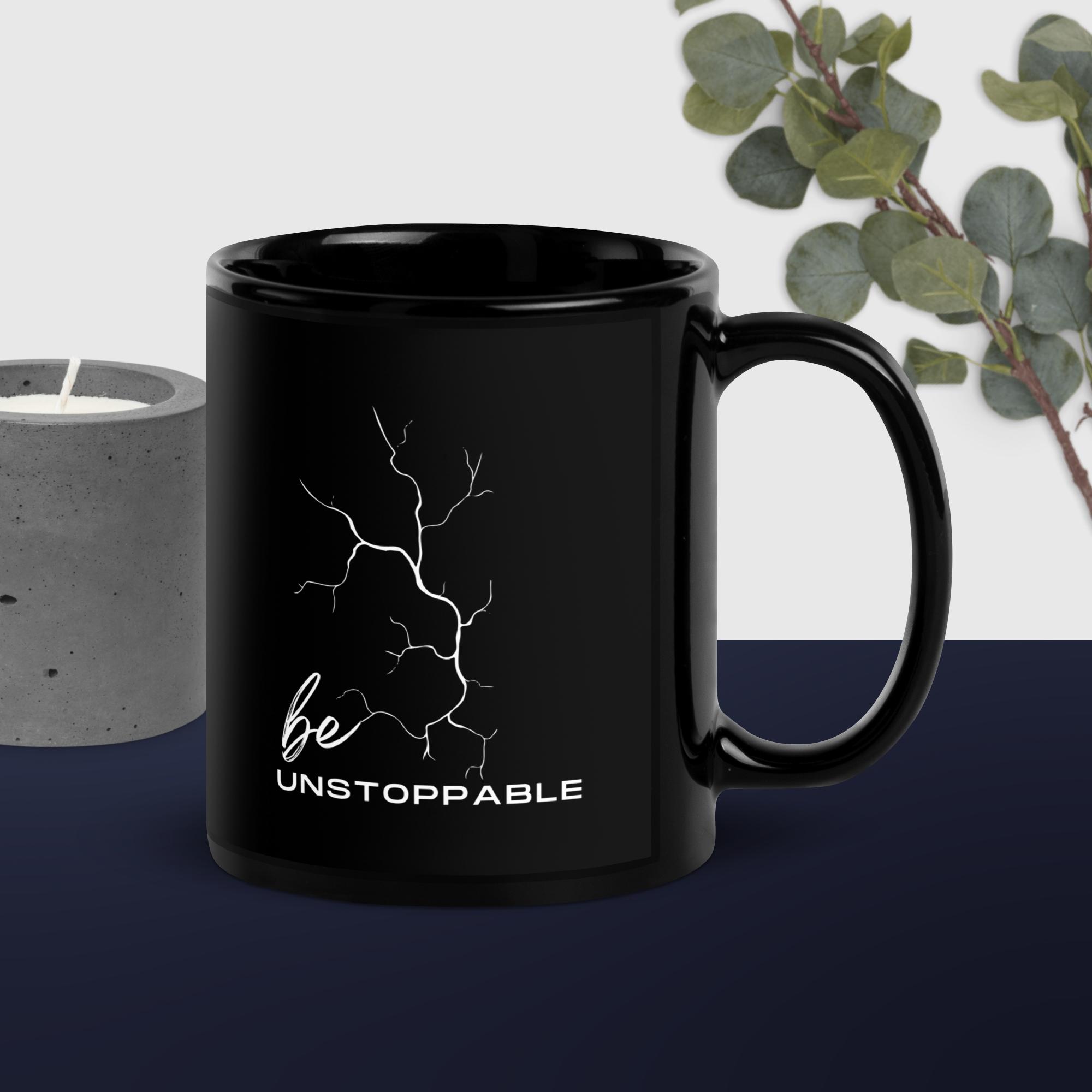 Be Unstoppable Black Glossy Mug